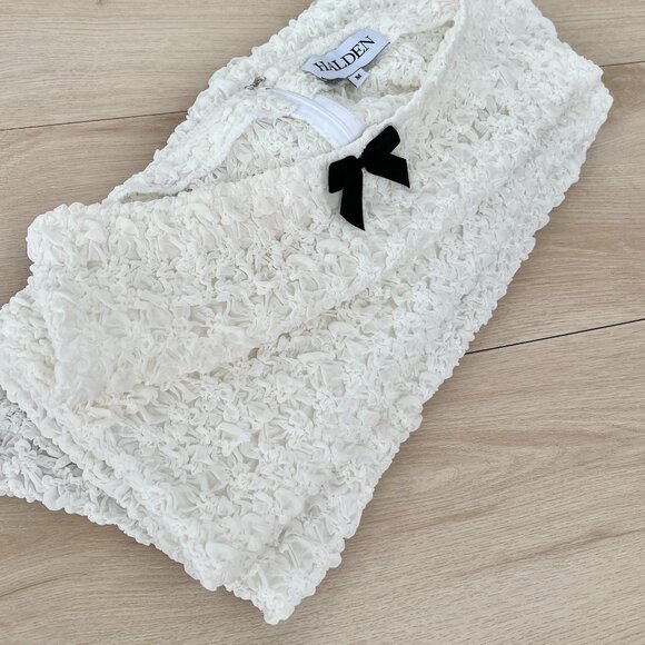 Halden London White Venus Luxury Stretch Bubble Maxi Skirt Size M / Pastel Goth - Picture 11 of 15